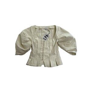 LPA Cream Puff Sleeve Blouse